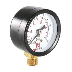 Манометр VALTEC Dy 40 с нижним подключением 1/8",  0-10 бар (для подпиточного клапана)