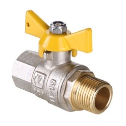 Кран шаровой газовый VALTEC VALGAS, рукоятка бабочка 1/2" вн.-нар.