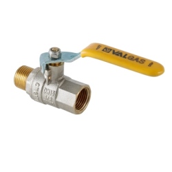 Кран шаровой газовый VALTEC VALGAS, стальная рукоятка 1/2" вн.-нар.