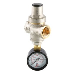 Редуктор давления поршневой,VALTEC с манометром, от 1 до 5,5 бар 1/2"
