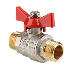 Кран шаровой VALTEC BASE, рукоятка бабочка 1/2" нар.-нар.