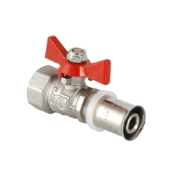 Кран шаровой VALTEC под пресс, рукоятка бабочка 16х1/2 вн.