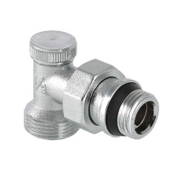 Клапан настроечный VALTEC, для радиатора угловой (с доп. уплотнением) 1/2" * Евроконус