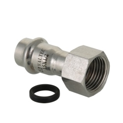 Соединитель с накидной гайкой нерж. сталь 22х3/4" Valtec