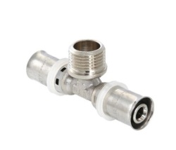 Тройник пресс 20 х 1/2" х 20 НР Henco