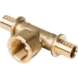 STOUT Тройник-переходник с внутренней резьбой 25xR 3/4" для труб из сшитого полиэтилена аксиальный