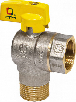 Kран шаровый для газа СТМ  1/2" ВВ угловой (бабочка)