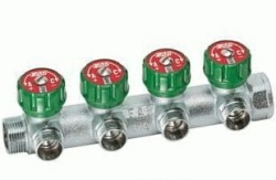 Регулирующий коллектор FAR 1" (ВР-НР) с 4 отв. 3/4" НР