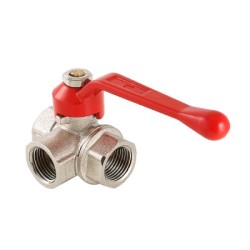 Кран шар. трехходовой VALTEC тип L 1/2" вн.-вн.-вн.