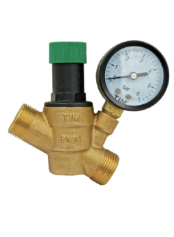Редуктор снижение давления с манометром TIM 1/2"г -1/2"г и 3/4"ш
