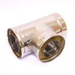 Сэндвич-тройник Ferrum 90° (430/0,5 мм + нерж.) Ø115х200