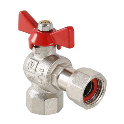 Кран шар. VALTEC BASE угловой с накидной гайкой 1/2" вн.-вн.
