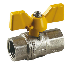Kран шаровый гaзовый 1" г/г бабочка TIM (DE114H)