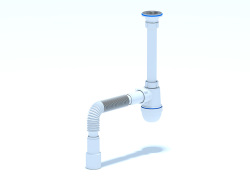 C1015 Сифон АниПласт 1 1/4"*40 с гибкой трубой 40*40/50