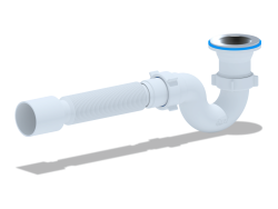 E115 Сифон АниПласт для душевого поддона 1 1/2"*40 с гибкой трубой 40/50