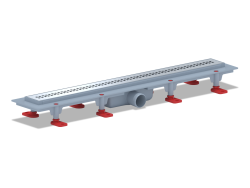 TL1265G Душевой трап АниПласт, решётка РИФ 650х62 мм. глянцевая, комбинированный затвор