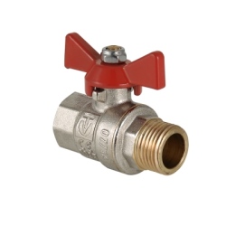 Кран шаровой VALTEC BASE,  бабочка 1/2" вн.-нар.