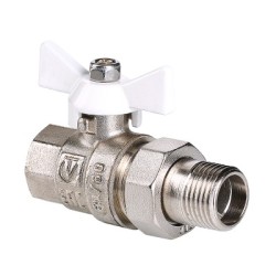 Кран шаровой VALTEC BASE с полусгоном 3/4 вн.-нар., белая рукоятка
