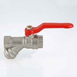 Кран шаровой VALTEC со встроенным фильтром, стальная рукоятка 3/4" вн.-вн.