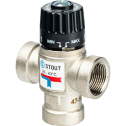 Термостатический смесительный клапан STOUT 3/4"  ВР  20-43°C