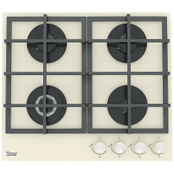 Газовая варочная панель SVAR GG4_750229F TC-076 S Modern (топл. молоко, ручки нерж. сталь)