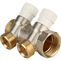 Коллектор STOUT c регулирующими вентилями, 1", 2х3/4"