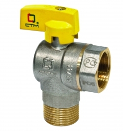 Кран шаровый газовый  угловой CTM  1/2 вн/нар  бабочка