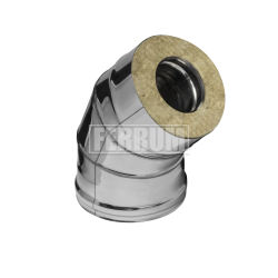 Сэндвич-колено Ferrum 135° (430/0,8 мм + оц.) Ø 115х200