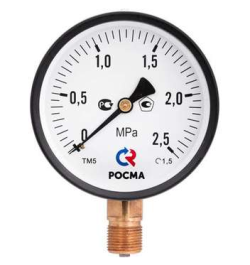 Манометр TM-310P Dy 63 с нижним подключением 1/4", 0-6 бар